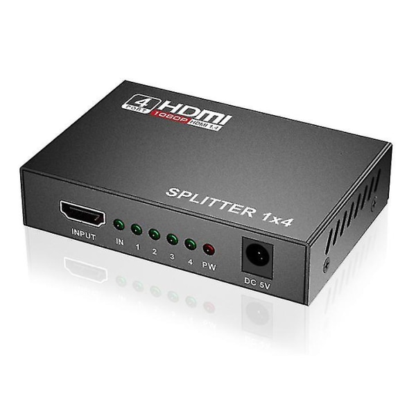 HDMI-splitter, 1 inngang og 4 utganger, 1080P skjermsplitter