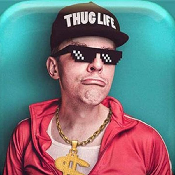 Topkvalitets sjovt legetøj til børn, Thug Life Briller 8 Bit Pixel Deal With IT Solbriller Unisex Legetøj B