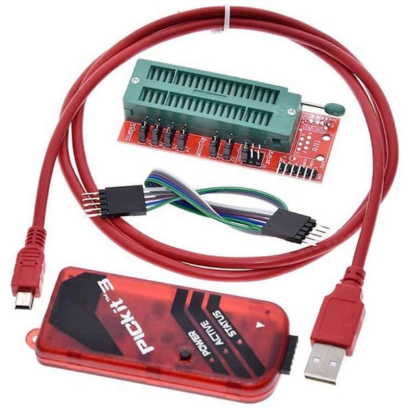 [LCS]PICKIT3 Programmer + PIC ICD2 PIC Kit 2/3 Programmeringsadapter Universal Programmeringssete FZ0508 as shown