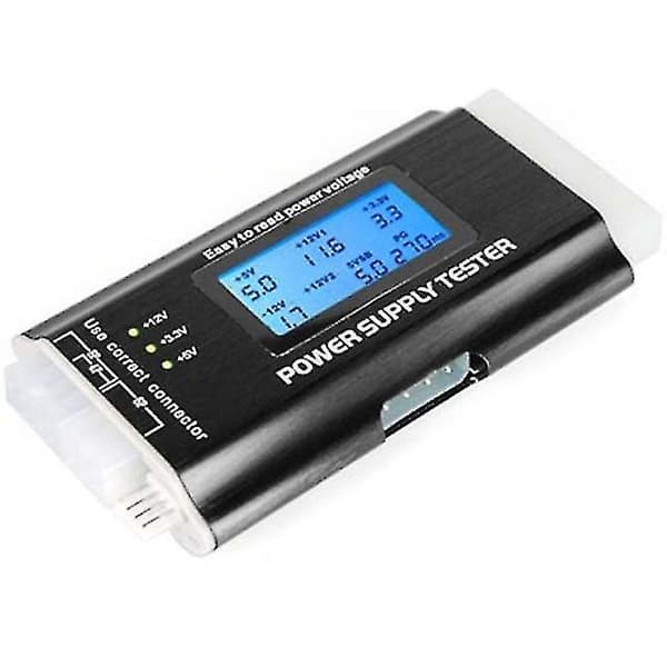 Digiflex Atx Strømforsyningstester 20 24 Pin Sata Lcd Diagnose Psu