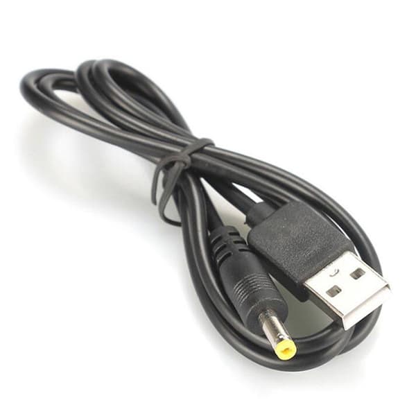 USB-port til 2,5 3,5 4,0 5,5 mm 5V DC Barrel Jack strømkabel sort Black DC5.5 5.5X2.1mm