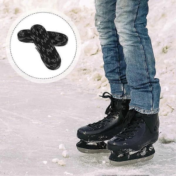 Holdbare Ishockey Snørebånd til Skøjter Sort 2 Par Lange Snørebånd