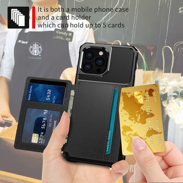 [LCS][SC]iPhone 13 Pro Max -kotelo magneettisella lompakolla, musta 75