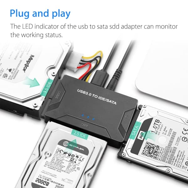 [LCS]USB IDE-sovitin (USB 3.0 - SATA IDE) Kiintolevysovitin Yhdistelmä