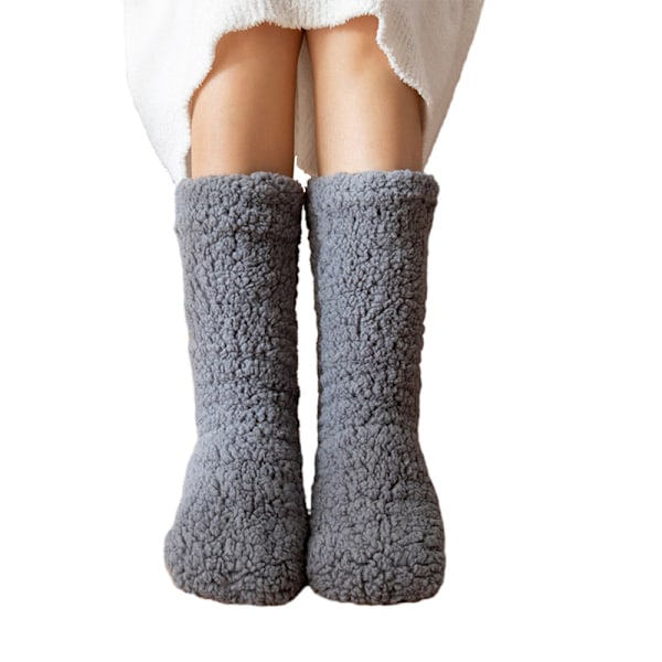 Varma fleece-strumpor för flickor, tjocka, bekväma och andningsbara Light Grey