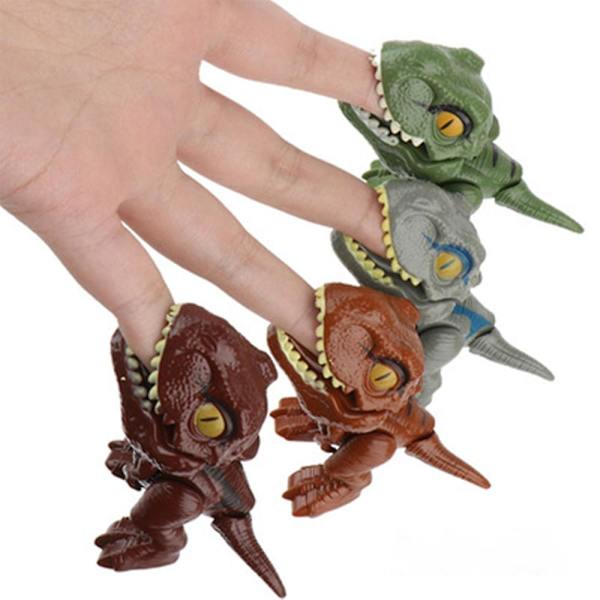 Dinosaurmodell Leke Bite Finger Dinosaur Ledd Bevegelig Tyrannosaurus Egg Simulering Pedagogiske Leker Gray