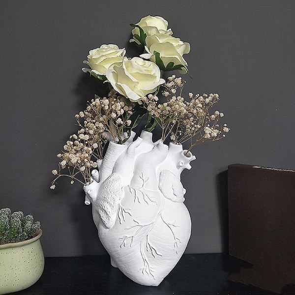 Kreativ Plantepotte Simulation Hjerteformet Vase Resin Anatomisk Organ Blomsterpotte Ornament Til Red S
