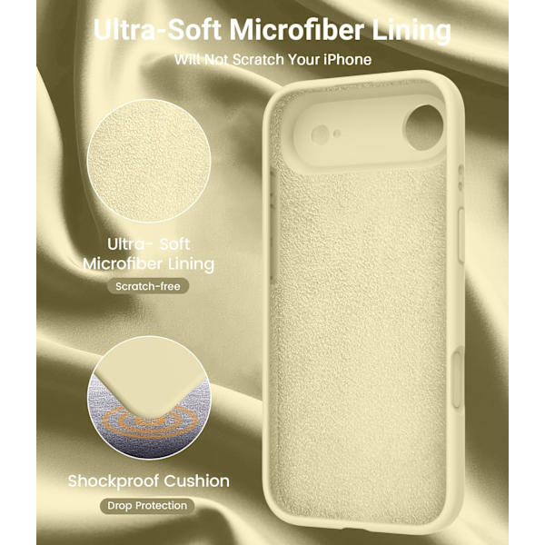 [LCS] Shockproof Liquid Silicone Case for iPhone 17 Pro Max - Yellow, MagSafe Compatible iPhone 17 Pro Max iPhone 17 Pro Max jaune