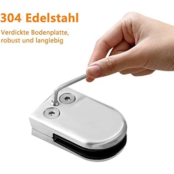 [LCS]8 rustfrit stål glasklemmeholder flad forbindelse glasklemme 6-8 mm