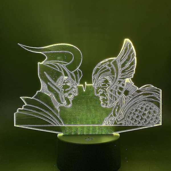 Thor ja Loki 3D Pieni Yölamppu Led Yövalo