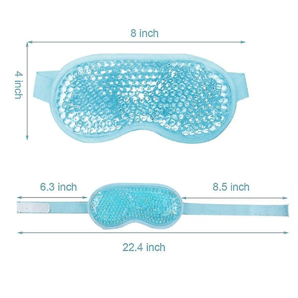 Kylande Gel Ögonmask, 2 Återanvändbara Gel Ögonpärlor & Kylande Kompress för Svullna Ögon & Torra Ögon, Kall Ögon Ismask