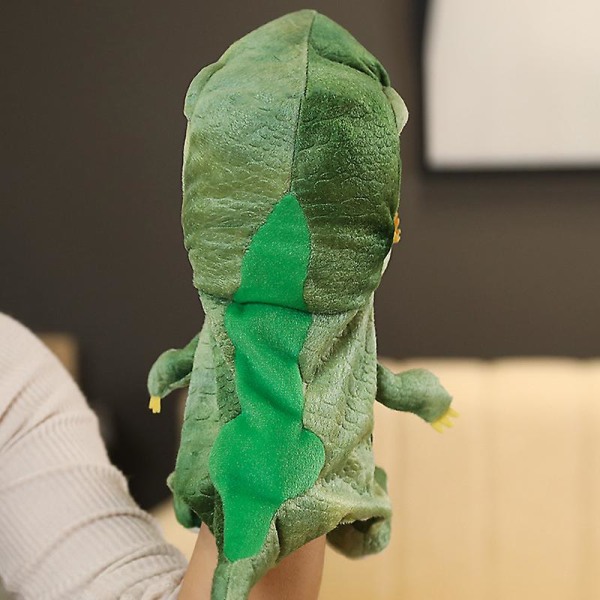 Simulerings Dinosaurie Handdocka Plyschleksak Djur Dockor Med Rörlig Mun För Barn Vuxna Brown