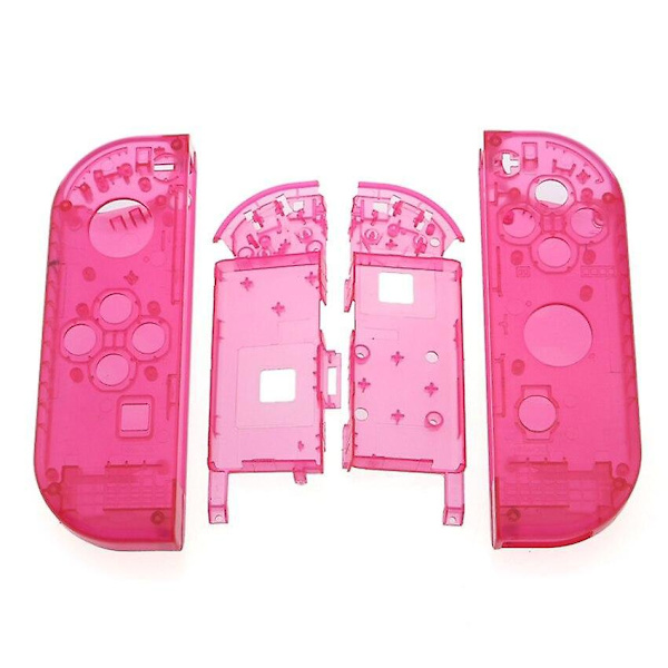 Yuxi plast vänster höger hölje skal ersättning Kompatibel med Nintend Switch NS NX Joy Con JoyCon handkontroll skyddsfodral Clear red