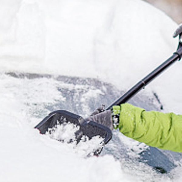 Bärbar snöskyffel för bil Multifunktionell löstagbar spade Praktisk snöröjningsverktyg Svart