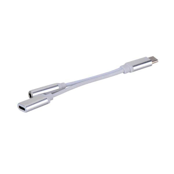 [LCS] Type-C til Type-C+3,5 mm lydadapter for hodetelefoner og lading, to-i-ett-adapter SL