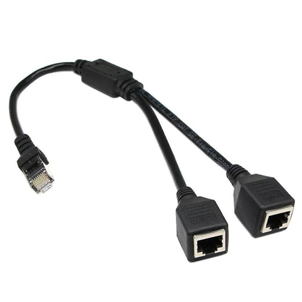 1 Han Til 2 Hun RJ45 Ethernet Netværk LAN Forlænger Splitter