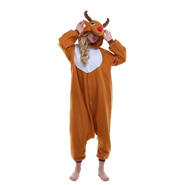 Reedca Totoro Aikuisten Onesie Halloween Cosplay Asut Anime Pyjamat Yhteensopiva Naisten Ja Tyttöjen Kanssa, napitus Deer1 L
