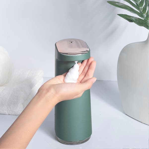 Automatic Soap Dispenser Rechargeable Foam Soap Dispenser for Office School White White Foam