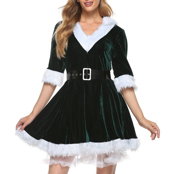 Julemand Kvinde Kjole Vinter Oversize Sweater Jul Fancy Fest Kostumer Hættetrøje Med Lange Ærmer Plys Cosplay Voksen XL