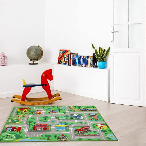 [LCS] Capslpad børneværelsestæpper, legetæppe til børn, Bygate 160 x 100 cm, børn KLB