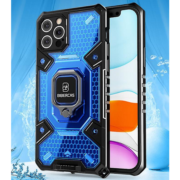Iphone 12-serie Deksel Med Stativ Pustende Anti-fall Beskyttende Iphone 12 12pro Max Deksel Blue iPhone 12