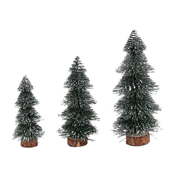 Mini julgran Artificiell snö Frost Träd Pine Bordsskiva Julhantverk dekoration 30*16cm