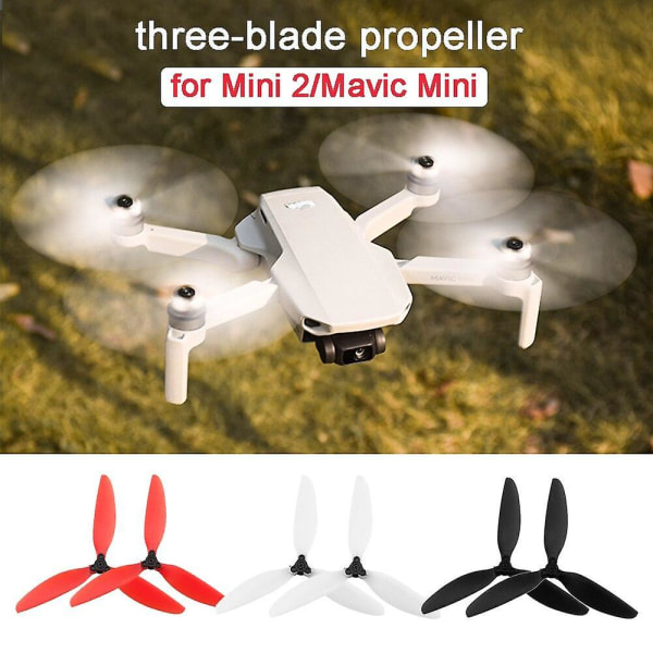 Trebladig propeller för dji mavic mini /mini 2/se drone lättviktsrekvisita bladbyte vingfläktar reservdelar tillbehör Red