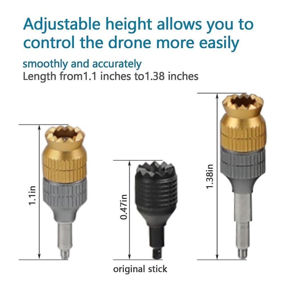 Dji fpv fjärrkontroll joystick drone rocker aluminiumlegering justerbar höjd tum rocker stav skydd tillbehör