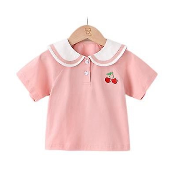 Baby Dockkrage kortärmad T-shirt pink 80cm