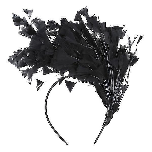 Kvinnor Black Feather Pannband Fascinator för Masquerade Carnival Party