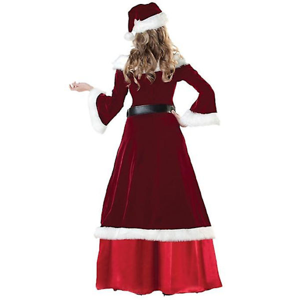 Fröken Jultomte Kostymer Röd Sammet Dam Jul Maskeradkläder XL