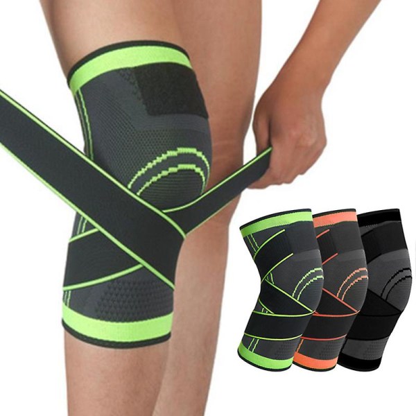 1 st Sport Knäskydd Män Tryck Elastiska Knäskydd Stöd Träningsutrustning Black XXL