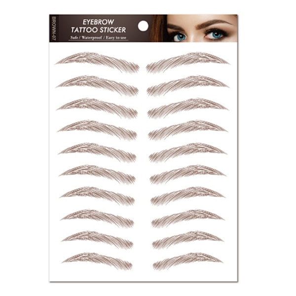 10 ark 6D øjenbryn tatoveringsmærker, hårlignende ægte øjenbryn langtidsholdbare vandtætte naturlige falske øjenbryn makeup 3