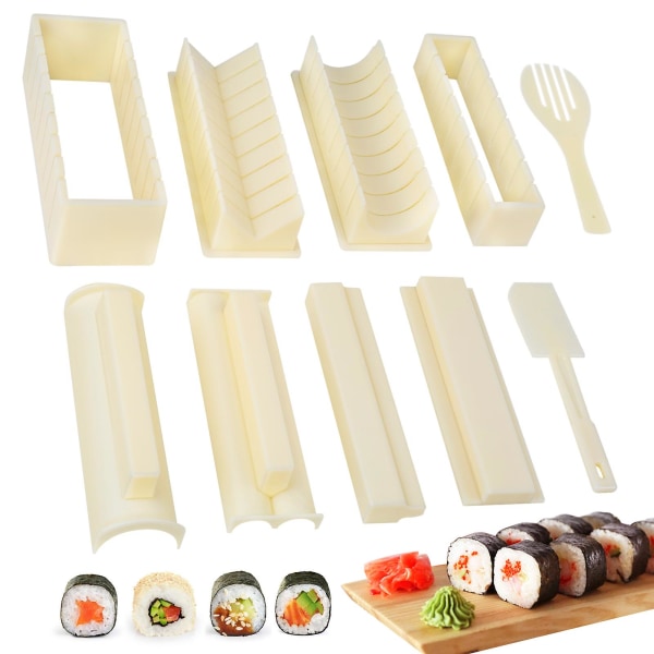 Multifunktionell Sushiverktyg Risbollsform 5-i-1 Sushis 10-delars Set
