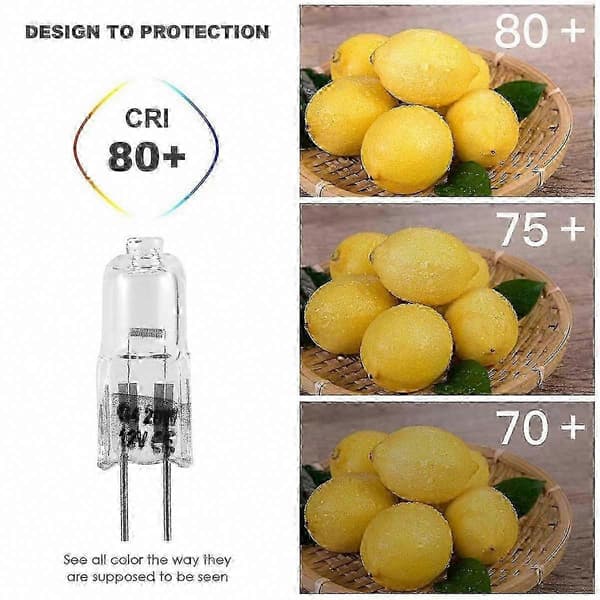 20W 12V G4 Halogenpærer 20-pak, 12V 20W Halogenpærer til Underskabs- og Landskabsbelysning Transparent
