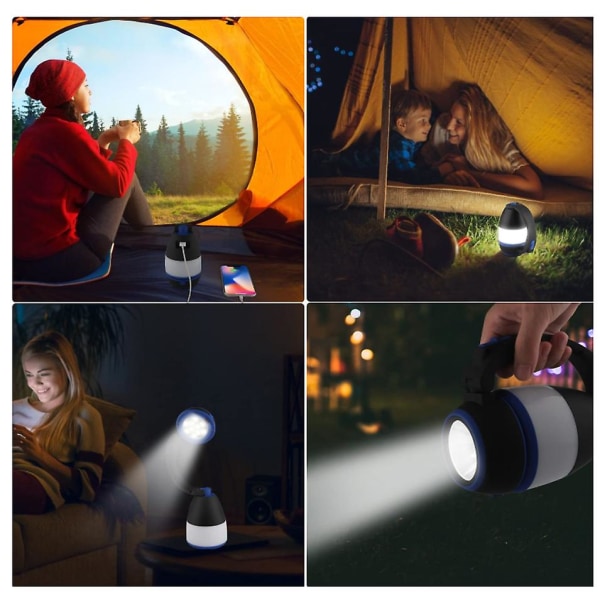 Campinglykta, 3 i 1 Vikbar Ficklampa LED Utomhusbelysning
