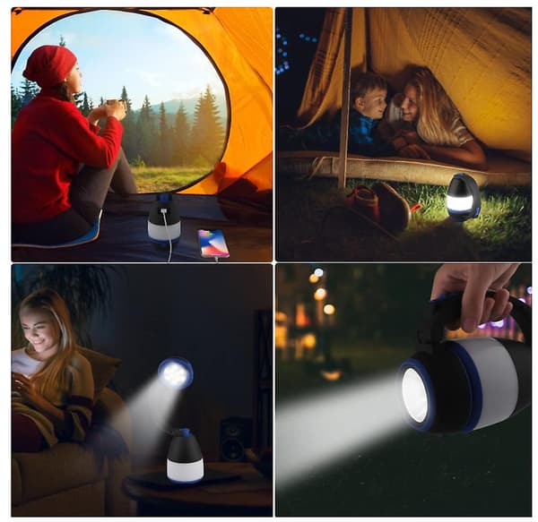 [LCS] Campinglanterne, 3 i 1 foldbar lommelygte LED udendørslys