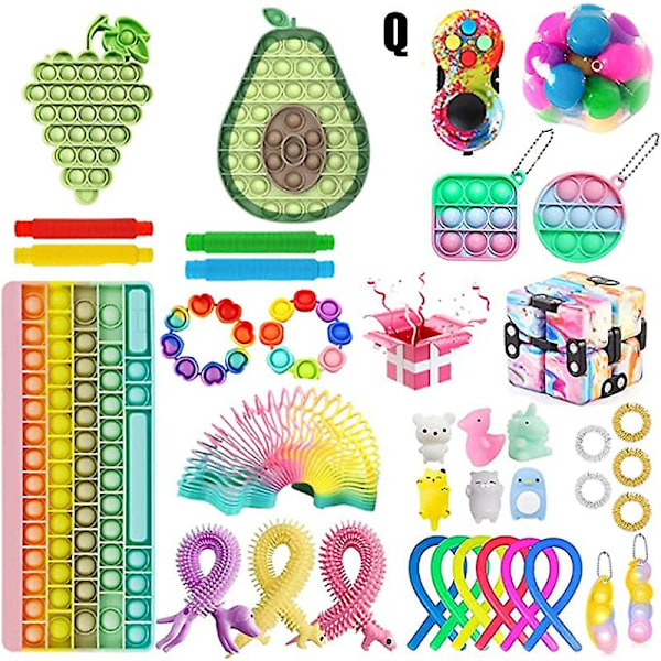 Fidget Leksaksset Sensorisk Stor Storlek Nytt Leksakspaket Trycktyp Tidig Inlärning Stress Relief Leksaker För Barn Q