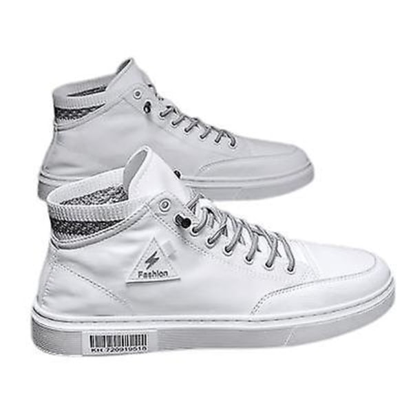 Tunn tygsko för män Höga canvas Allround vardagssneakers white gray 39