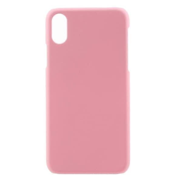 Gummibelagt hårdt plastikcover til iPhone X XS 5,8 tommer - Sort Multicolor Pink
