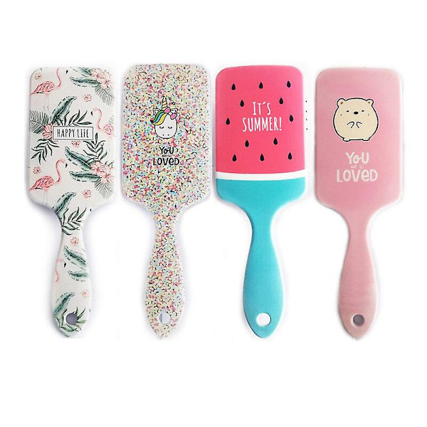 Hårkam Entwirrende Hårbørste Luftpute Hårbørste Salong Frisør Rett Krøllete Hårkam Kvinner Padle Entwirrer Hårbørste Flamingo