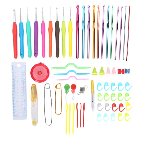 [LCS] Crochet Hook Set Soft TPR Handle Knitting Kit Alumina DIY Manual Sewing Tools