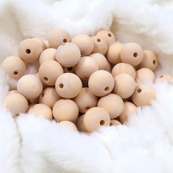 200 kpl 16 mm puuhelmiä, luonnollisia viimeistelemättömiä pyöreitä puuhelmiä, puuvälihelmiä askarteluun ja koristeluun 200PCS