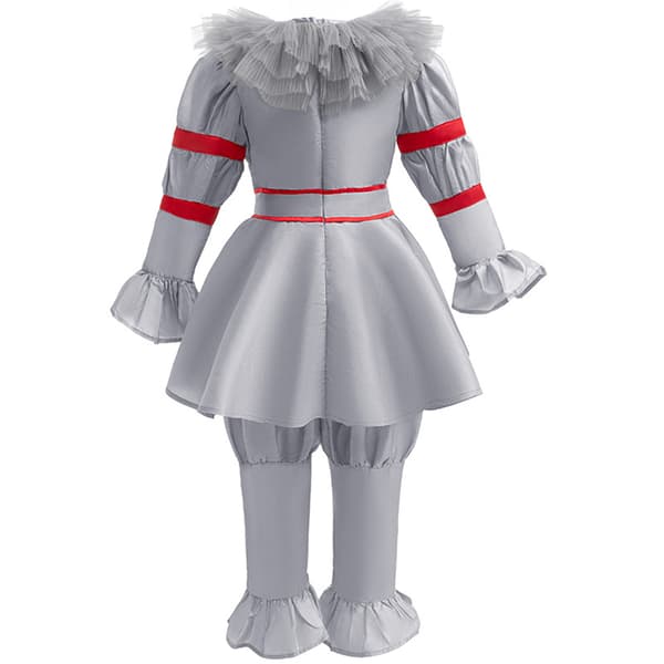 [LCS] Barn Jenter Gutter Halloween Pennywise IT Cosplay Kostyme Klovneklær 100cm