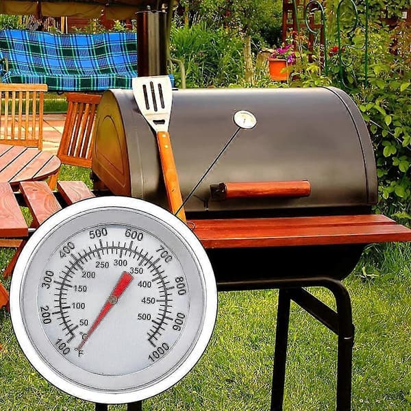 HJyang Grilltermometer, Ovntermometer i rustfrit stål Max 500c/1000f Analogt displaytermometer til ovn, pizzaovn, træovn TCA