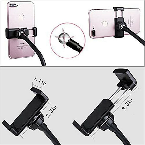 LED Selfie Ring Light Telefonhållare Flexibelt Stativ Lång Arm För Stream Live Lampa