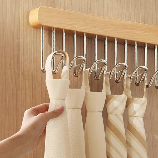 Solid trekleshenger med flere kroker for singleter og stroppetopper – Skaporganisering 8 hooks left pull