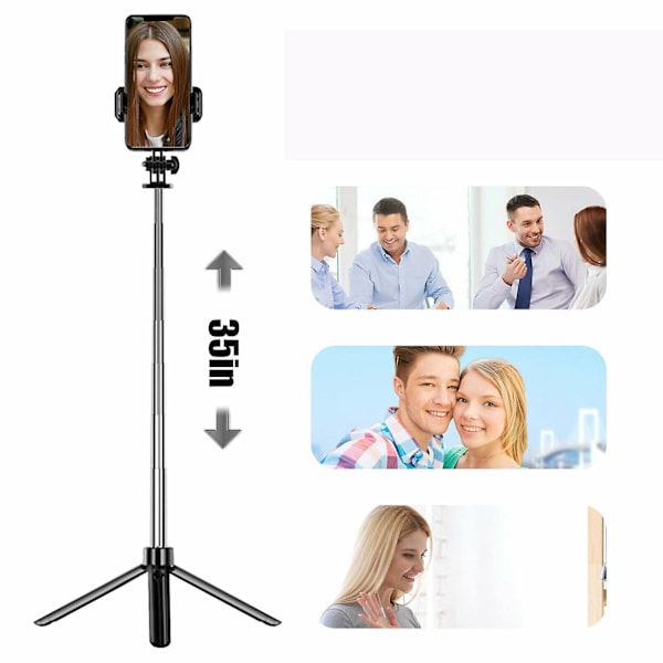 Selfie Stick, Bluetooth Selfie Stick Tripod 3-i-1 Selfie Stick med Bluetooth-fjärrkontroll
