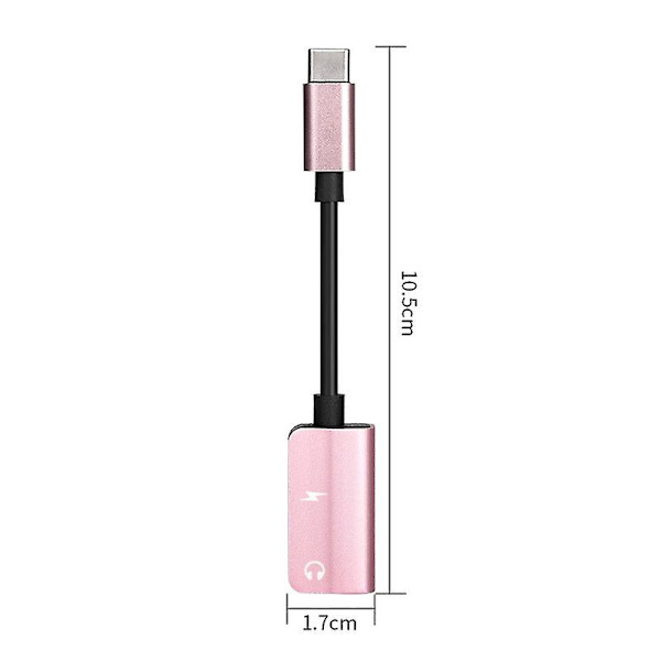Usb-c Type-c - 3,5 mm:n kuulokeliitäntä Aux -äänijakaja Lataussovitinkaapeli Tyrant Gold