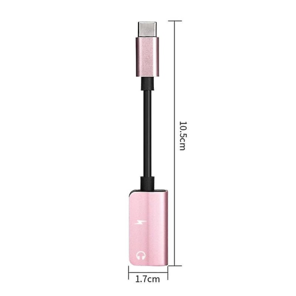 Usb-c Type-c Til 3.5mm Jack Aux Hovedtelefon Audio Splitter Oplader Adapter Kabel Red